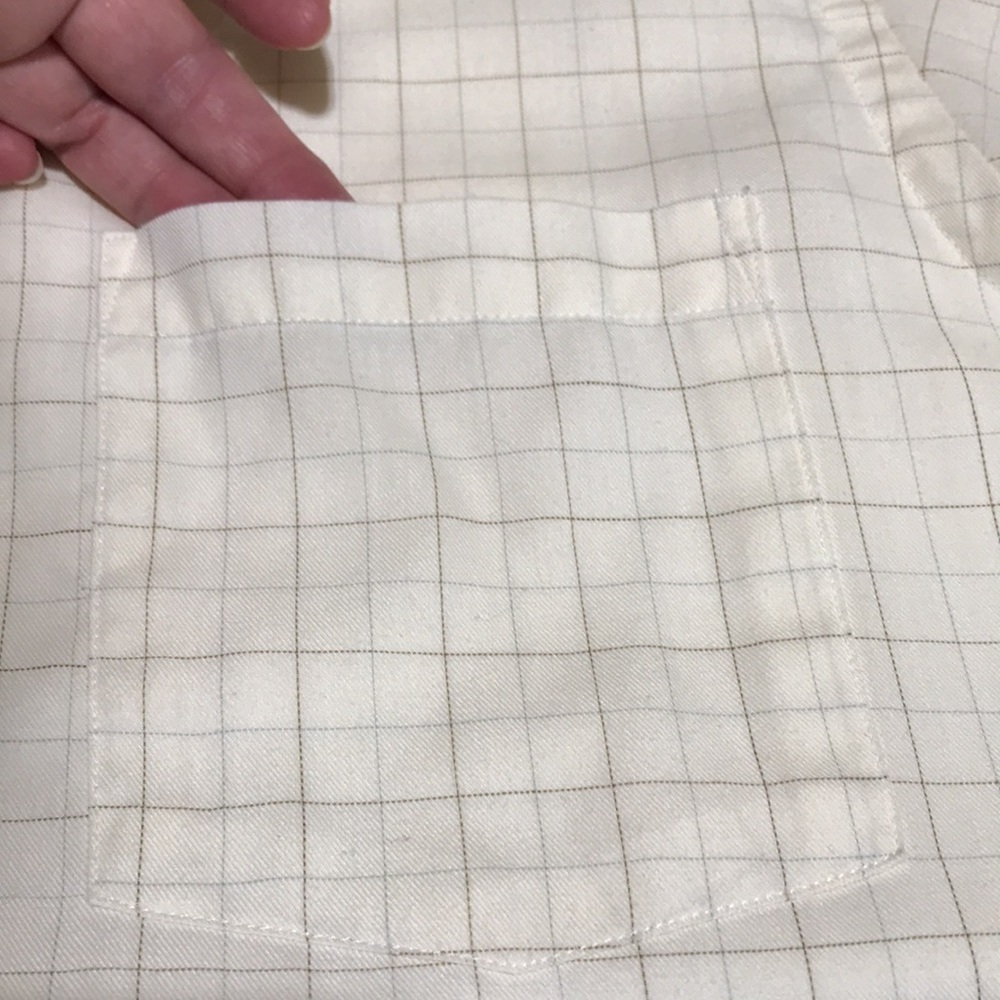 JOHN HENRY—VTG—Men’s Cream Plaid LS Twill Dress Shirt—16 1/2 Neck, 34/35 Sleeve - Picture 6 of 11